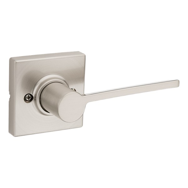 Satin Nickel Ladera Lever (Square) - Pull Only | Kwikset