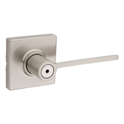 Kwikset Halifax Square Satin Brass Privacy Bed Bath Door Handle Lever  730HFL SQT 4 - The Home Depot