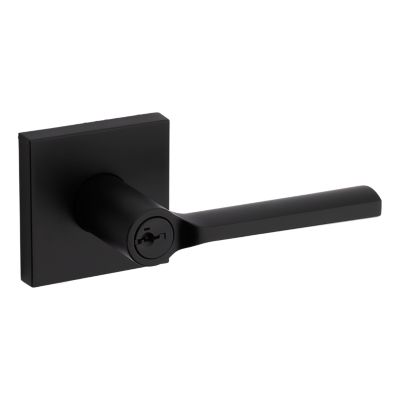 Matte Black Halifax Lever (Square) - Keyed - featuring SmartKey | Kwikset