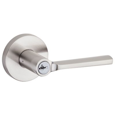 Satin Nickel Lisbon Lever (Square) - Keyed - featuring SmartKey