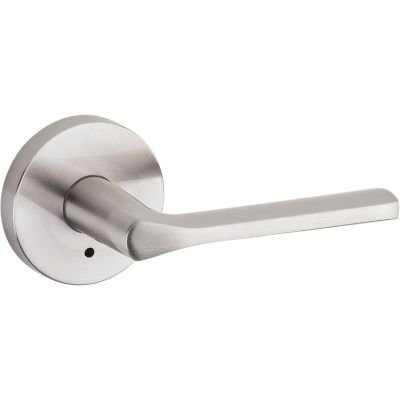 Kwikset Halifax Square Satin Brass Privacy Bed Bath Door Handle Lever  730HFL SQT 4 - The Home Depot