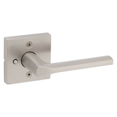 Satin Nickel Lisbon Lever (Square) - Bed/Bath | Kwikset