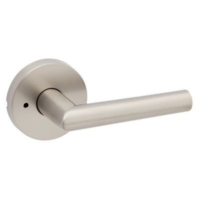 Satin Nickel Halifax Lever (Square) - Bed/Bath | Kwikset