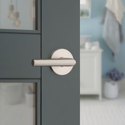 Satin Nickel Milan Lever (Round) - Bed/Bath | Kwikset