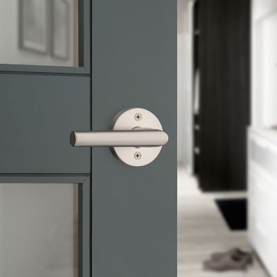 Satin Nickel Milan Lever (Round) - Bed/Bath