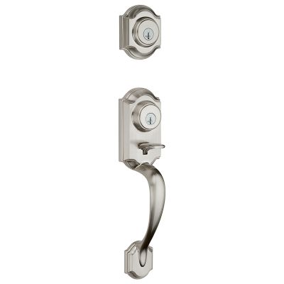 Satin Nickel Dakota Handleset - Deadbolt Keyed One Side (Exterior