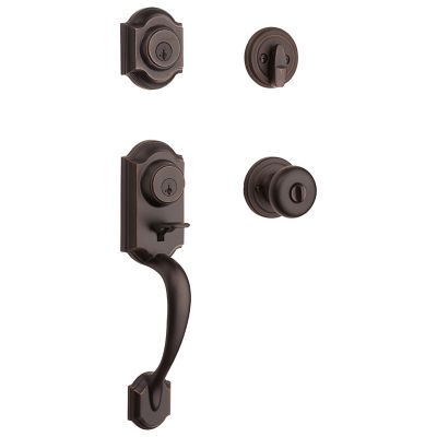 Venetian Bronze Belleview Handleset with Cove Knob - Deadbolt