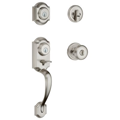 Satin Nickel Arlington Handleset with Tustin Lever - Deadbolt