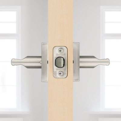 Satin Nickel Montreal Lever (Square) - Bed/Bath | Kwikset