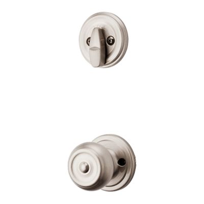 Satin Nickel Tavaris Handleset - Deadbolt Keyed One Side (Exterior