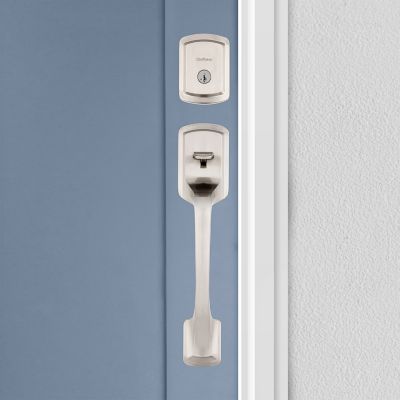 Kwikset Prague Matte Black Single Cylinder Entry Door Handleset with Round  Pismo Knob Featuring SmartKey Security 818PGPSRD514SMC - The Home Depot