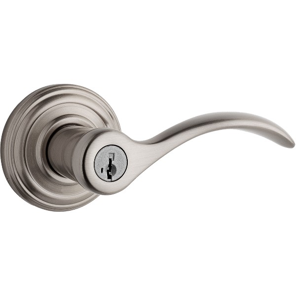 Satin Nickel Pembroke Lever Keyed Featuring Smartkey Kwikset