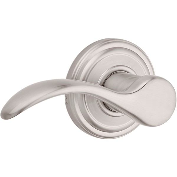 Satin Nickel Pembroke Lever - Hall/Closet | Kwikset