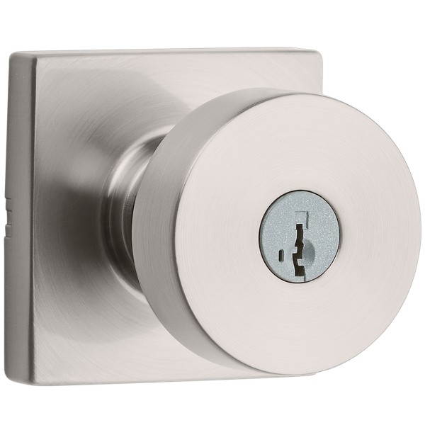 Satin Nickel Pismo Knob (Square) - Keyed - Kwikset