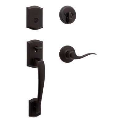 Image for Prescott Handleset with Tustin Lever - Deadbolt Keyed One Side - featuring SmartKey