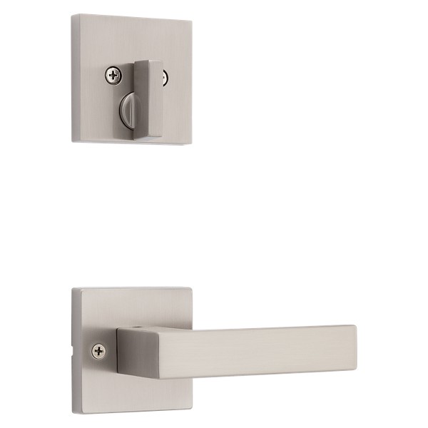 Satin Nickel Singapore and Deadbolt Interior Pack (Square) - Kwikset