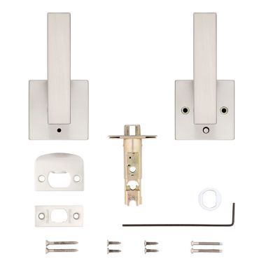 Satin Nickel Singapore Lever (Square) - Bed/Bath