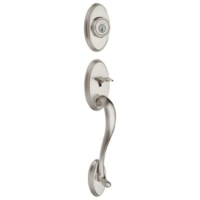 Satin Nickel Shelburne Handleset - Deadbolt Keyed Both Sides