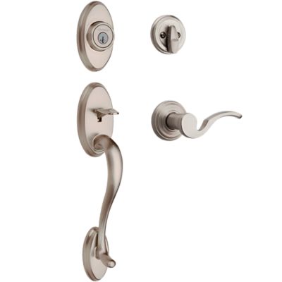 Image for Shelburne Handleset with Brooklane Lever - Deadbolt Keyed One Side - featuring SmartKey