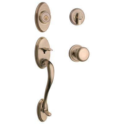 Shelburne Handleset with Juno Knob - Deadbolt Keyed One Side - featuring SmartKey