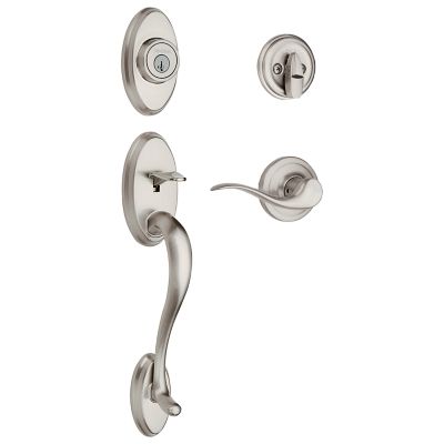 Image for Shelburne Handleset with Tustin Lever - Deadbolt Keyed One Side - featuring SmartKey