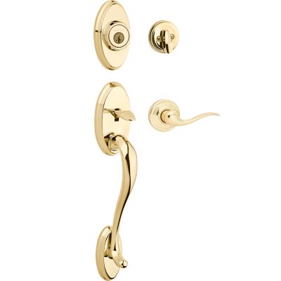Shelburne Handleset with Tustin Lever - Deadbolt Keyed One Side - featuring SmartKey
