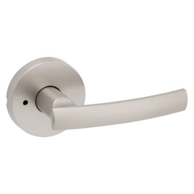 Kwikset Halifax Square Satin Brass Privacy Bed Bath Door Handle Lever  730HFL SQT 4 - The Home Depot