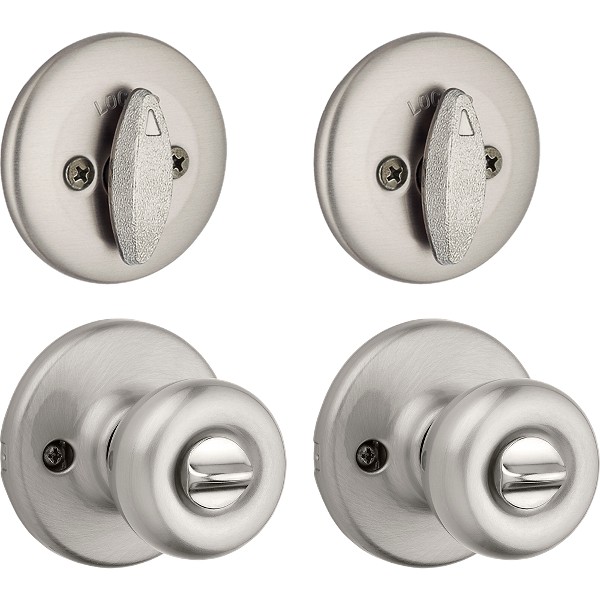 Tylo Satin Chrome Keyed Entry Door Knob Featuring SmartKey Security