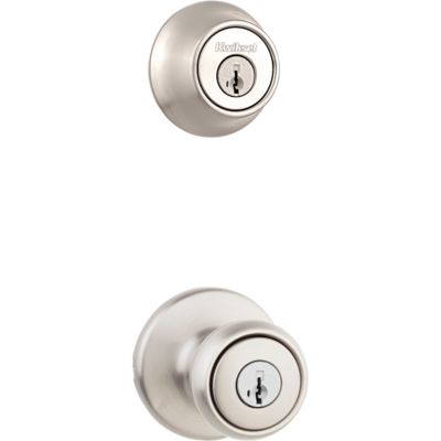 Tylo Satin Chrome Keyed Entry Door Knob Featuring SmartKey Security