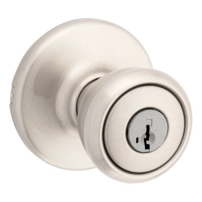 Satin Nickel Laurel Knob - Keyed - featuring SmartKey | Kwikset