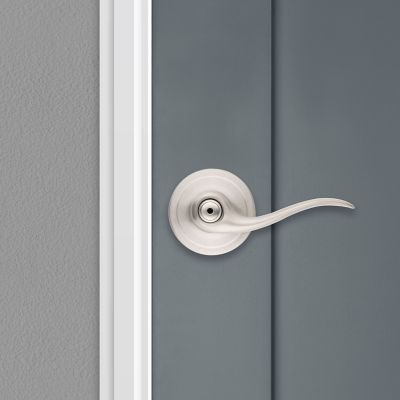 Satin Nickel Tustin Lever - Bed/Bath | Kwikset