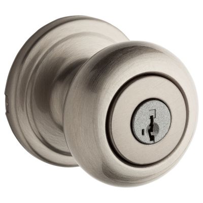 Satin Nickel Hancock Knob - Keyed - featuring SmartKey | Kwikset