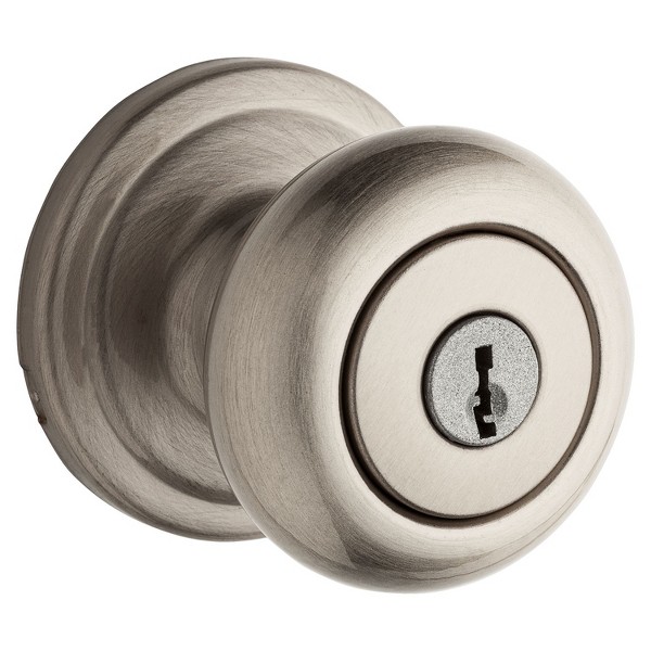 Satin Nickel Hancock Knob - Keyed - with Pin & Tumbler | Kwikset