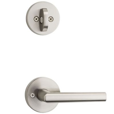 Satin Nickel Milan and Deadbolt Interior Pack (Round) - Deadbolt Keyed One  Side - for Signature Series 800 and 687 Handlesets