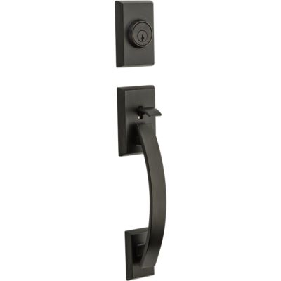 Tavaris Handleset - Deadbolt Keyed Both Sides (Exterior Only) - featuring SmartKey