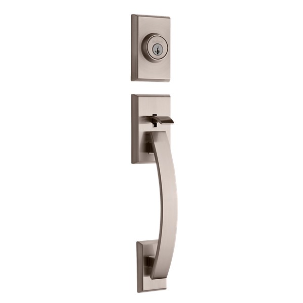 Kwikset Series Casey Matte Black Exterior Keyed Entry Door Handle