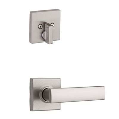 Satin Nickel Vedani and Deadbolt Interior Pack (Square) - Deadbolt