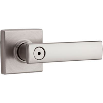 Kwikset Halifax Square Satin Brass Privacy Bed Bath Door Handle Lever  730HFL SQT 4 - The Home Depot