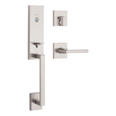 Kwikset Vancouver Matte Black Single Cylinder Low Profile Handleset with Halifax Lever Featuring SmartKey Security Kwikset Vancouver Matte Black Single Cylinder Low Profile Handleset with Halifax Lever Featuring SmartKey Security