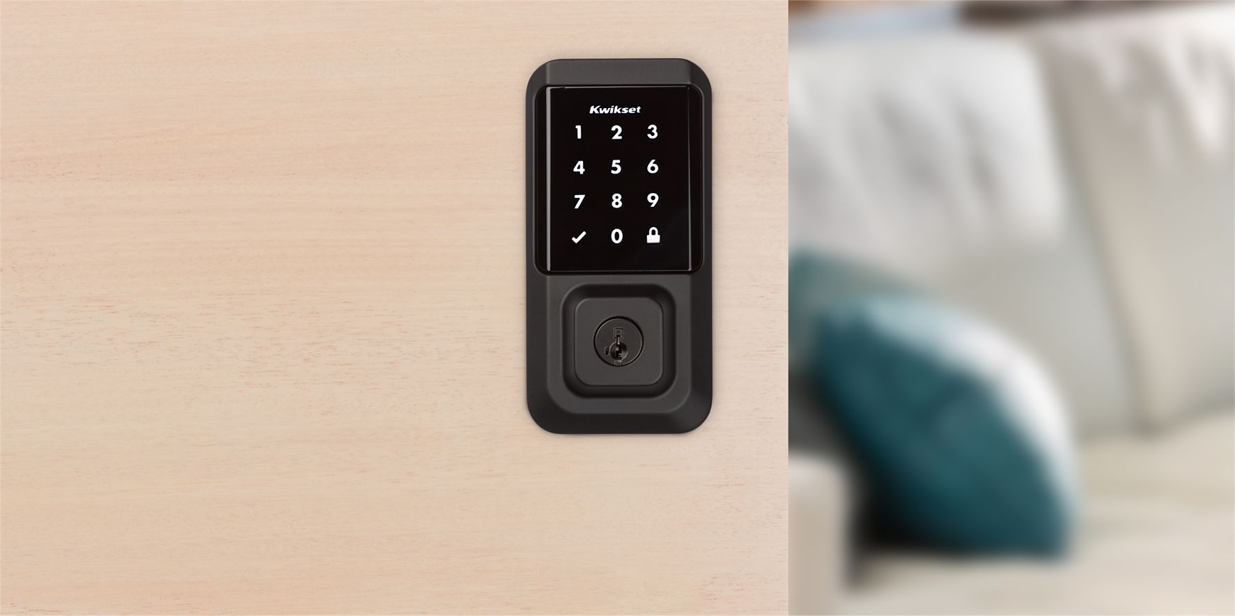 Satin Nickel Halo Keypad Wi-Fi Enabled Smart Lock | Kwikset