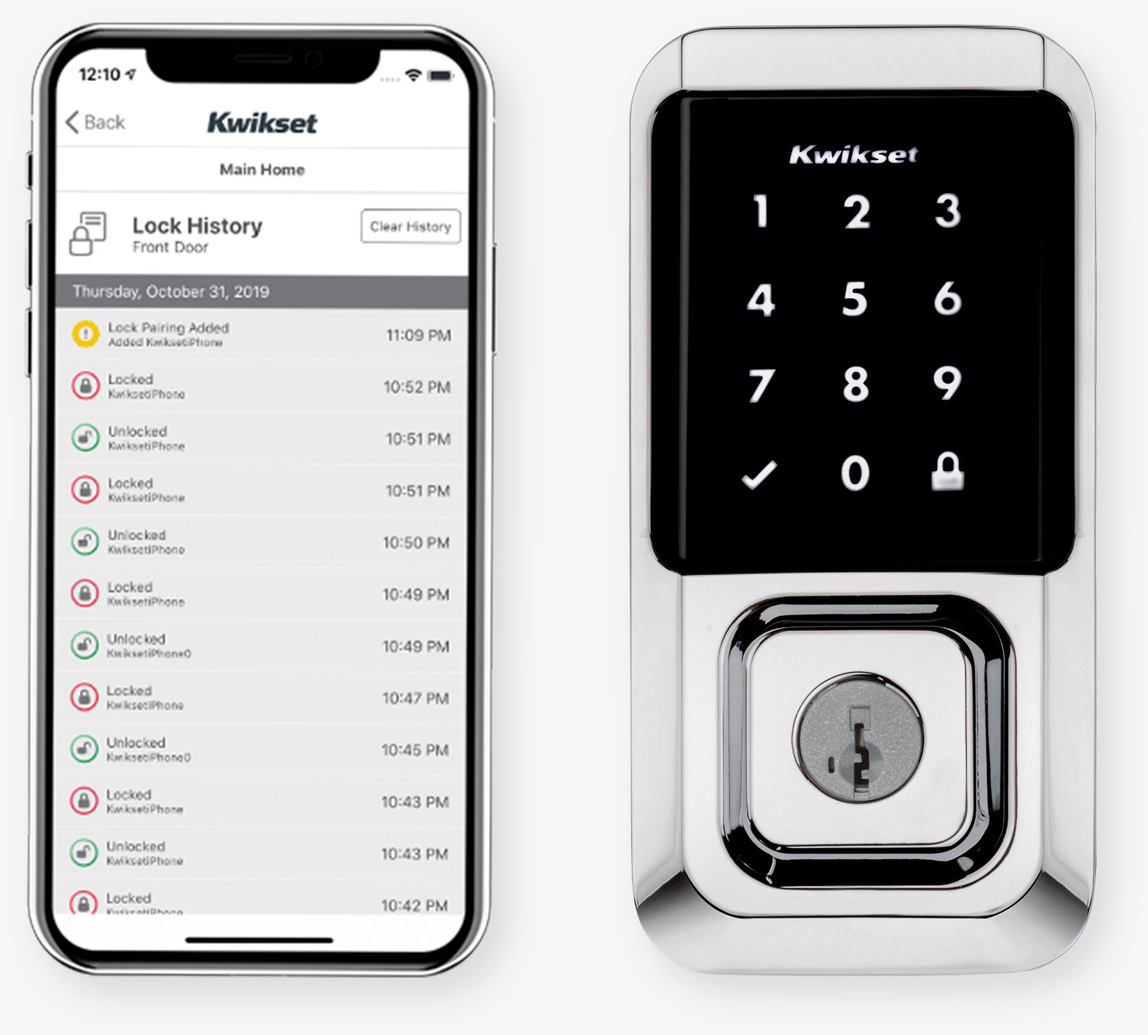 Satin Nickel Halo Keypad Wi Fi Enabled Smart Lock Kwikset