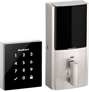 Kwikset Obsidian touchscreen digital deadbolt in Satin Nickel