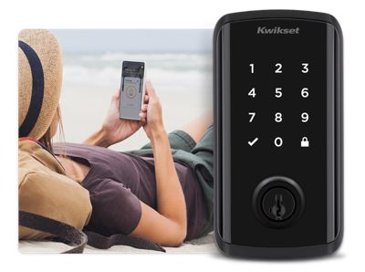 Kwikset Halo Select Verrou Connecté Wi-Fi Matter - Pêne Dormant Noir Mat - Neuf