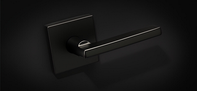 Matte Black Halifax Lever LED (Square) - Bed/Bath | Kwikset Matte Black Halifax Lever LED (Square) - Bed/Bath | Kwikset
