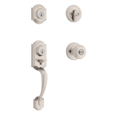 Montara Handleset with Cove Knob - Deadbolt Keyed One Side - featuring SmartKey