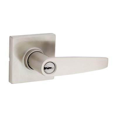 Satin Nickel Lido Lever - Keyed - featuring SmartKey | Kwikset